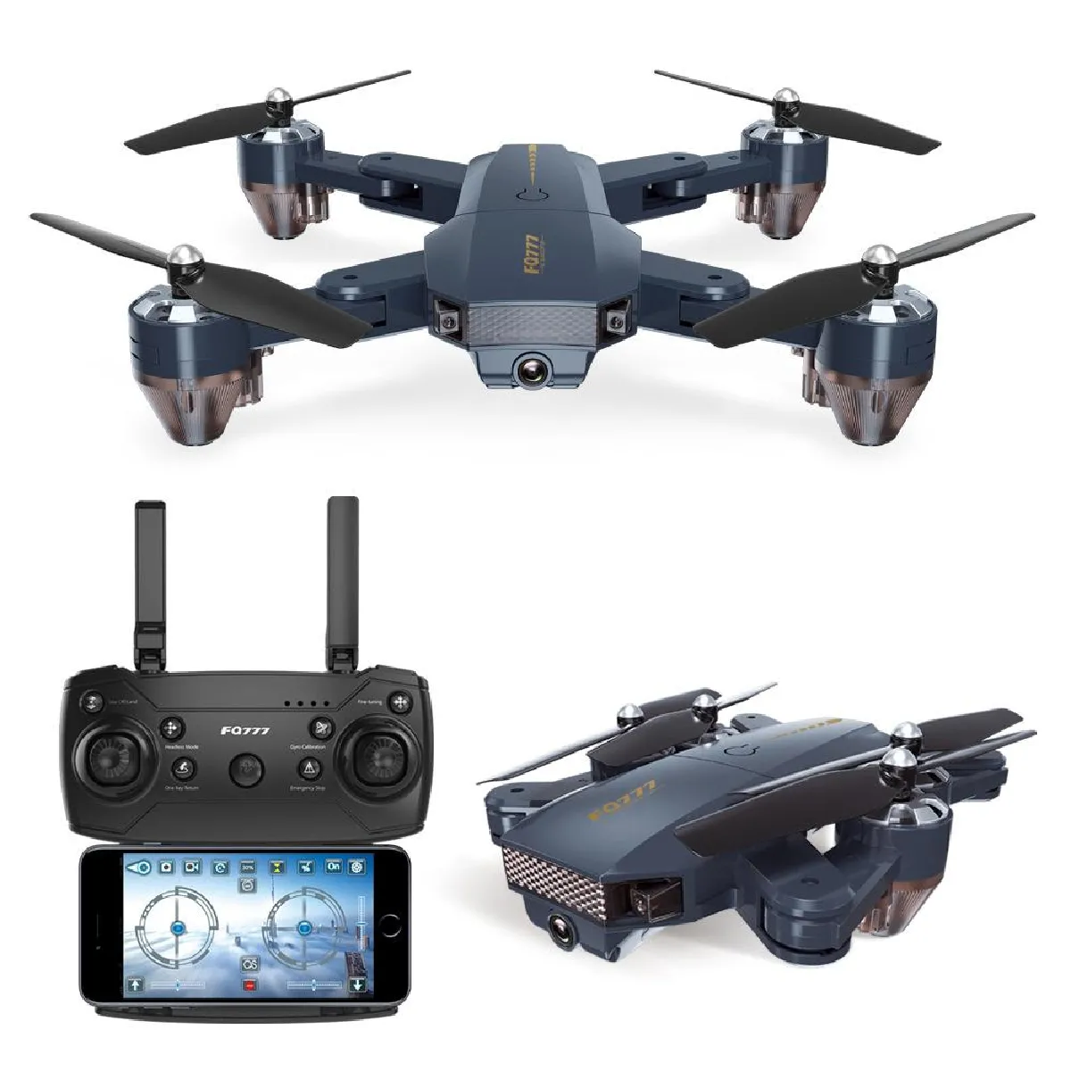 RC Drone FQ777 FQ35 WiFi FPV With 480P HD Camera(Le noir)