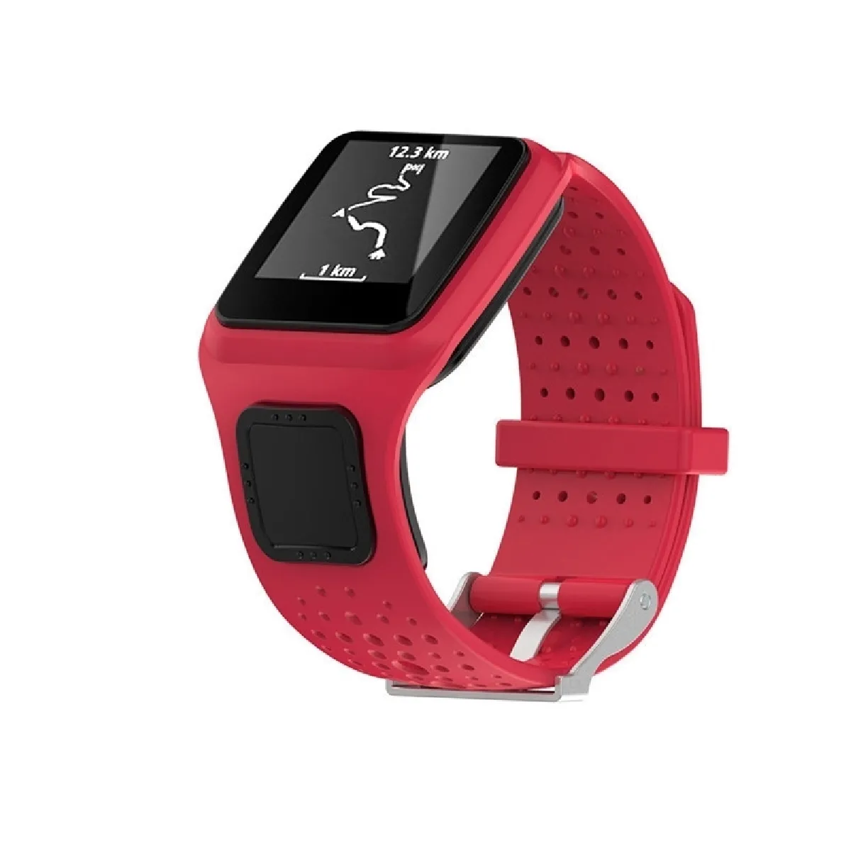 Bracelet pour montre connectée Dragonne Sport en silicone TomTom 1 Series Runner / Cardio Rouge