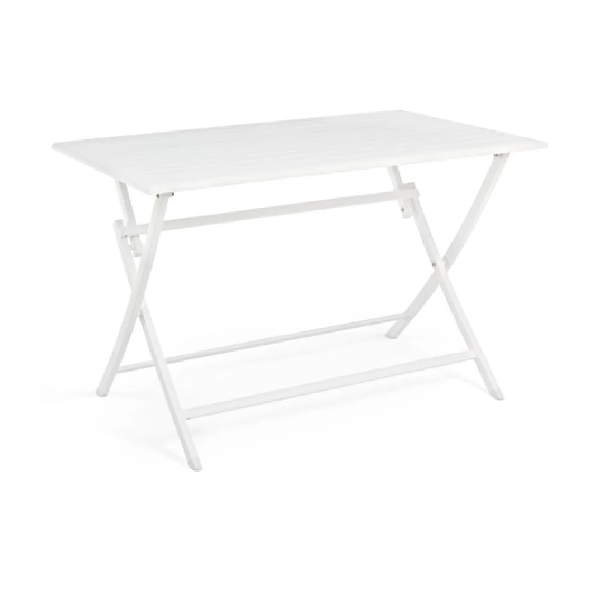 Table de jardin pliante 110x70x71 cm en alu blanc - BAIO