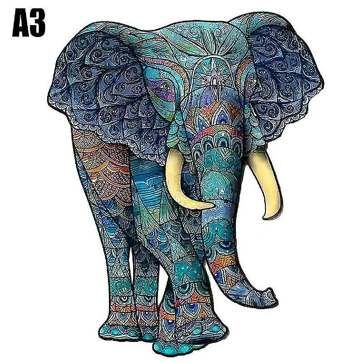 (# A3 Elephant) Puzzle en bois Puzzle animaux Famille Adultes Enfants Jeux éducatifs Jouets