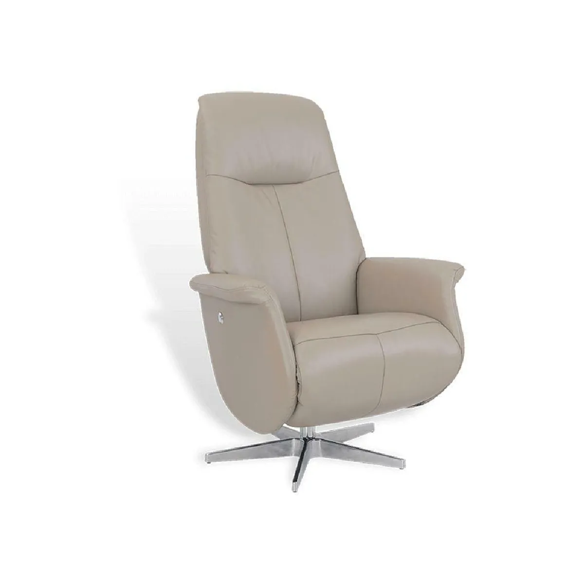 GRAPHEUS - Fauteuil de Relaxation Manuel - Cuir tourterelle