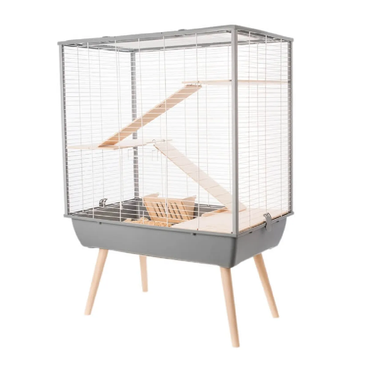 Cage Neo cosy pour grands rongeurs 80 cm gris.