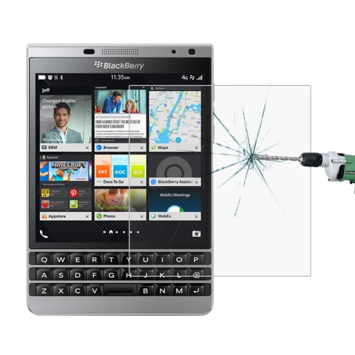 Verre trempé pour BlackBerry Passport Argent Edition 0.26mm 9H Surface Dureté 2.5D Antidéflagrant Film d'Écran