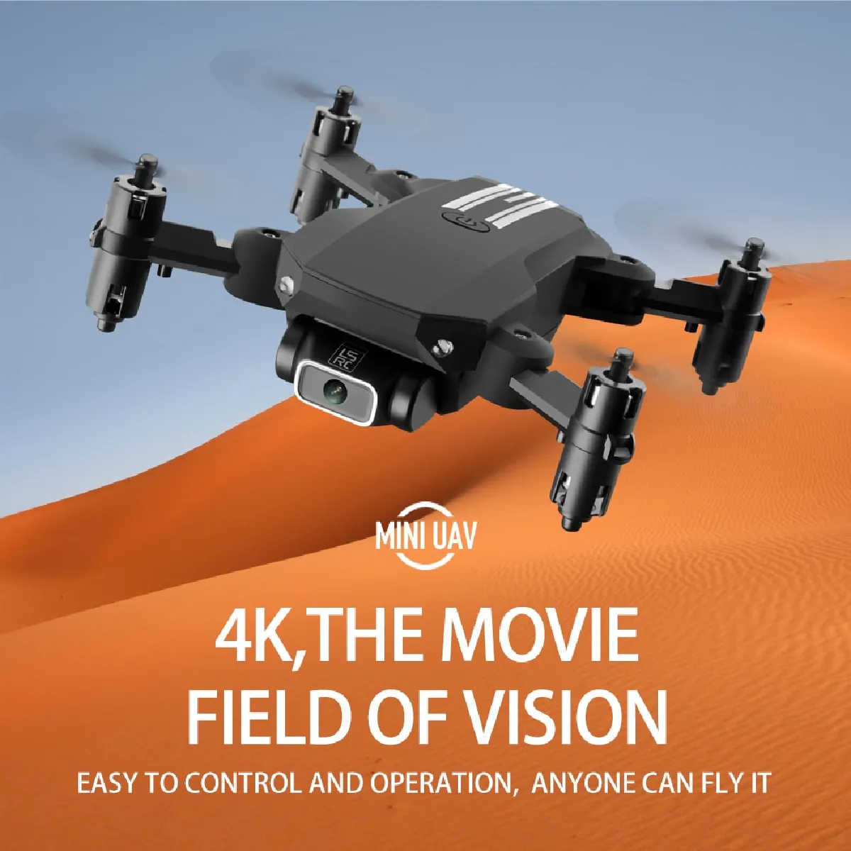 Mini drone 4K 1080P HD caméra WiFi FPV pression haute altitude pliable quadricoptère RC DRON jouet - RC Helicopter(Le noir)