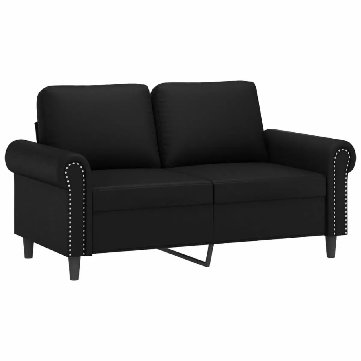 Canapé à 2 places,Sofa de Salon,Canapé droit Noir 120 cm Similicuir -GKD469842