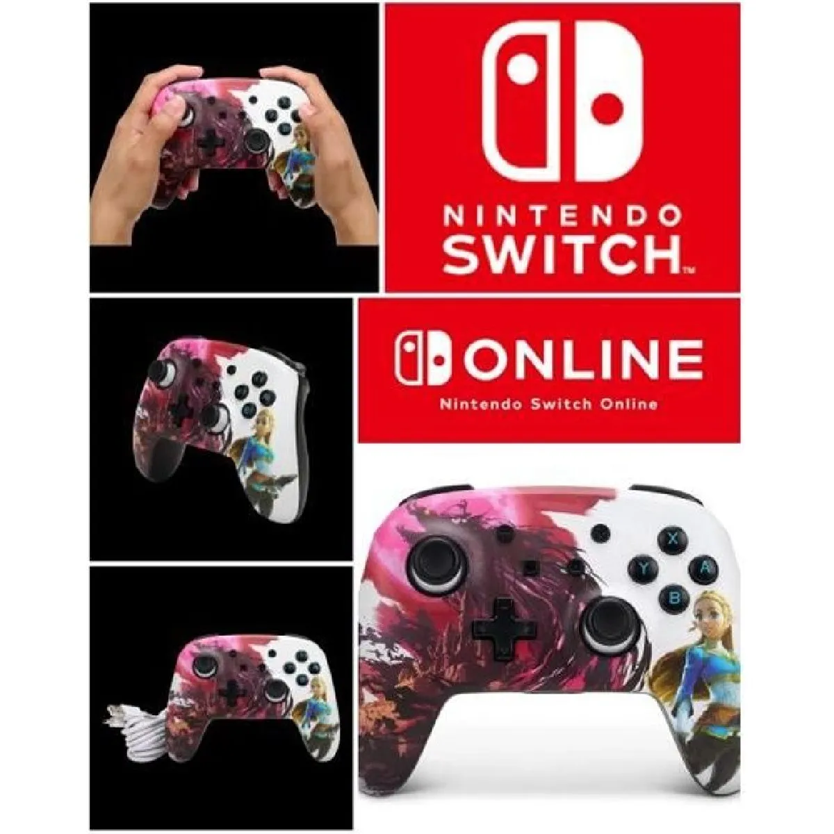 Manette Nintendo Switch - Lite Bluetooth sans fil BLOOD MOON Zelda Nintendo Switch