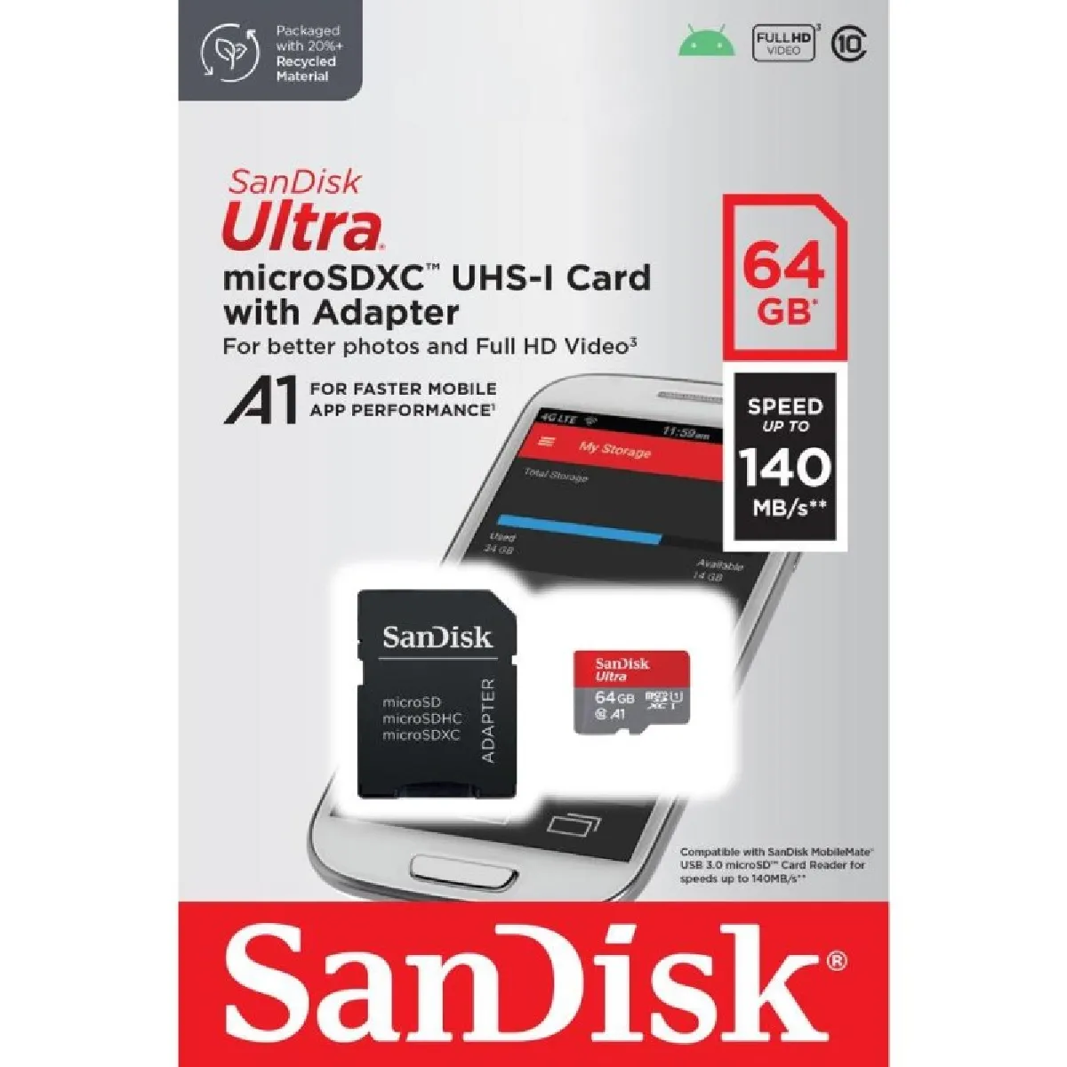 sandisk-64gb-ultra-microsdxc-140mb-s-sd-adapter-rue-du-commerce-r24074096935