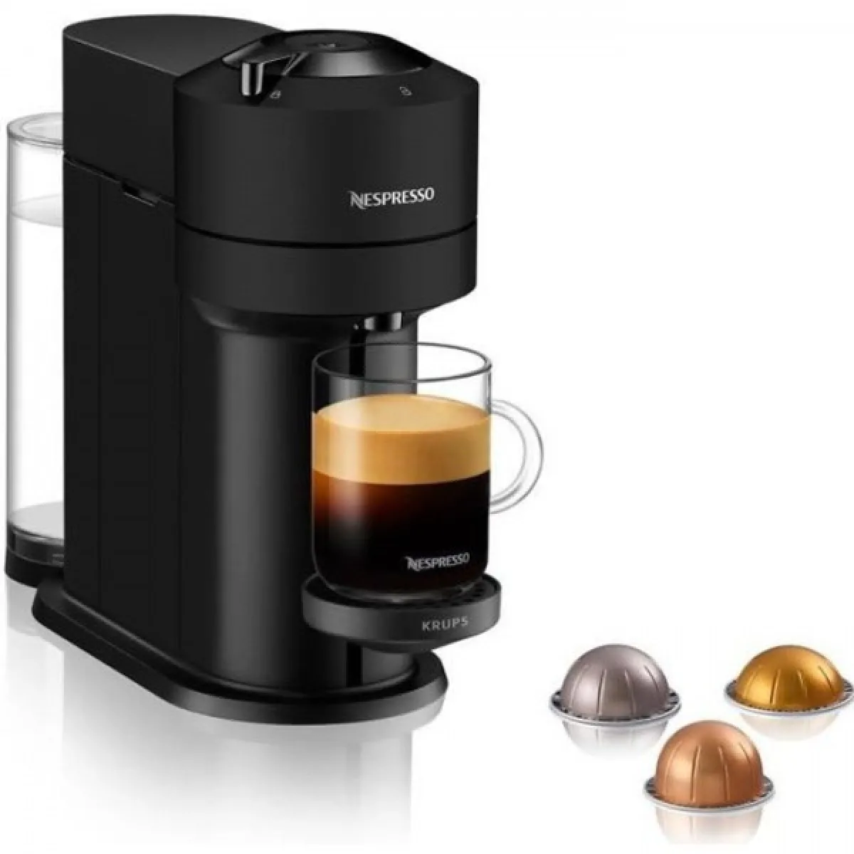 Machine a Cafe KRUPS NESPRESSO YY4606FD Vertuo Next + coffret découverte 12 capsules, 5 tailles de tasses, Expresso, Connecté