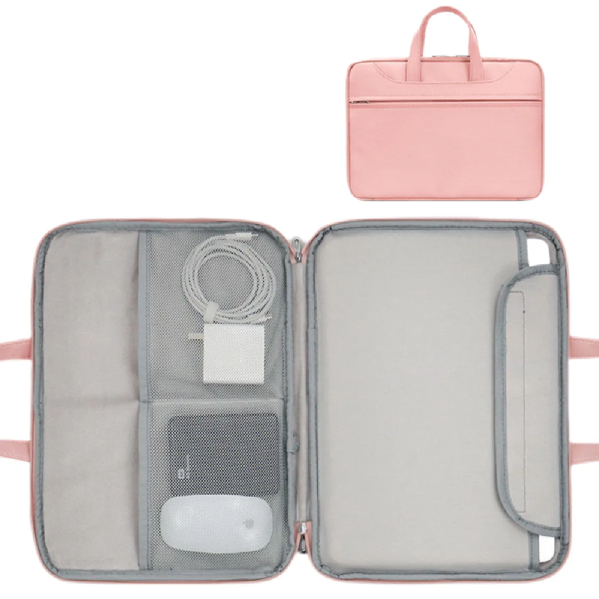 Sacoche pour ordinateur portable Sac à bandoulière pour ordinateur portable, étui de transport multifonctionnel pour ordinateur portable avec sangle pour ordinateur portable Microsoft Surface Pro 6/5/4/3 Macbook Air 11 12(rose)