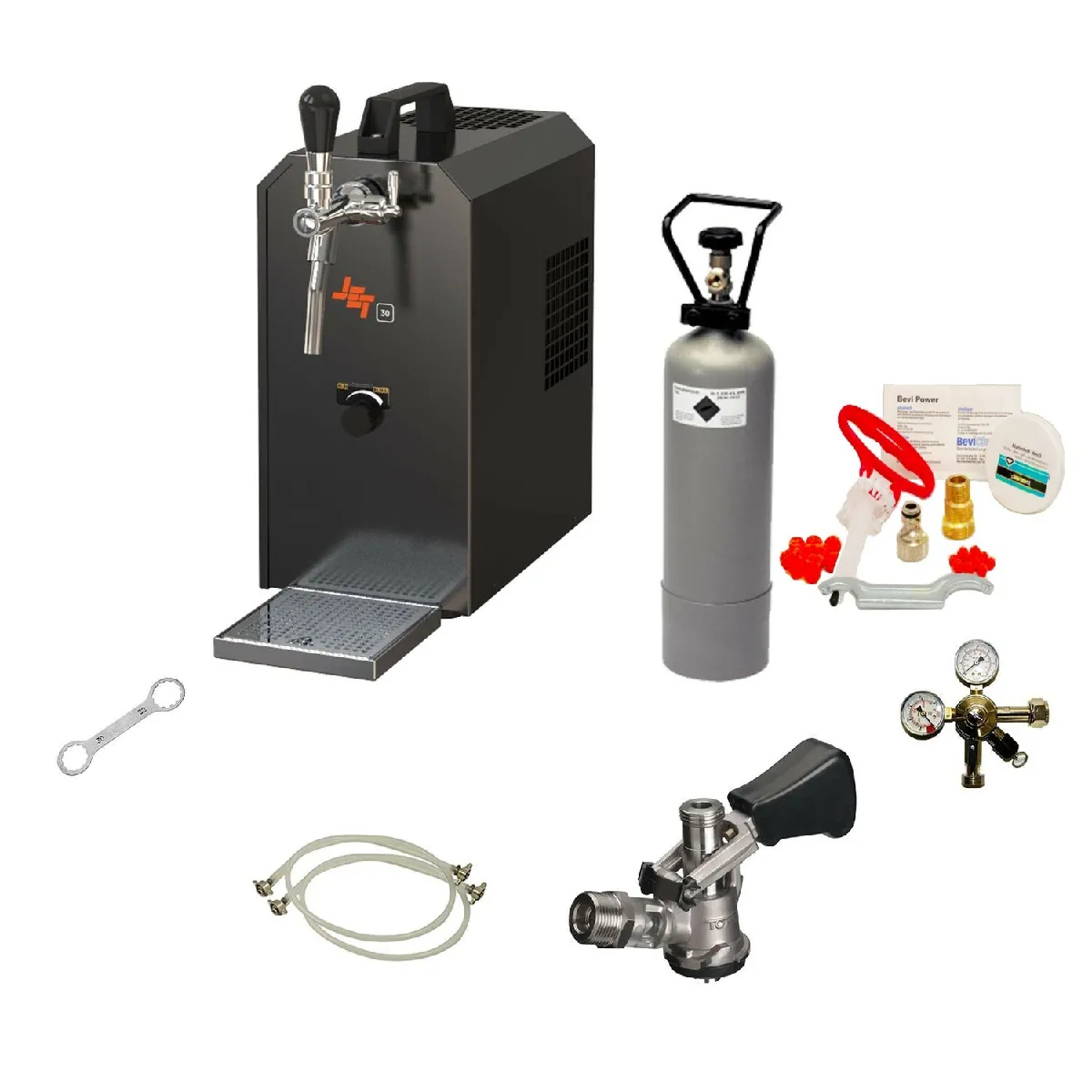 Ensemble complet - Tireuse a biere - JET 30 machine a biere, pompe a biere, 35 litres/h, Kit de nettoyage, KEG:Type S