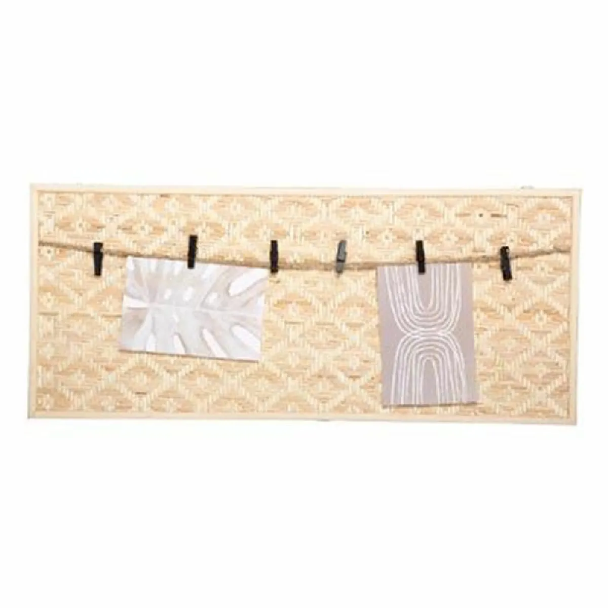 Porte Photo Mural Déco Bambou 58cm Beige