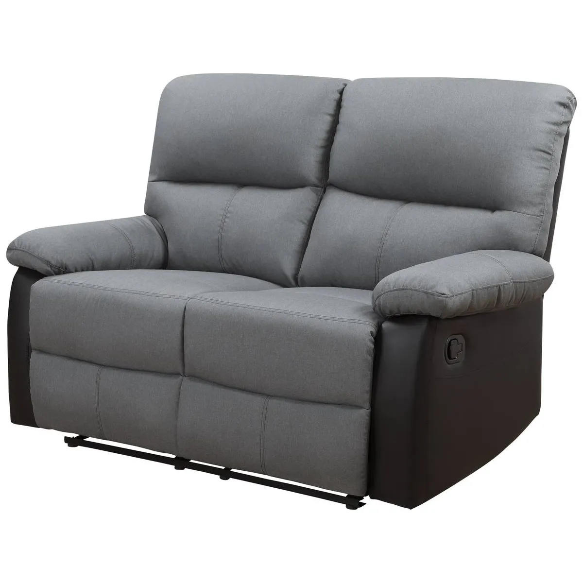 Canapé relax Lincoln - 147 x 89 x 103 cm - 2 places - Noir / Gris foncé