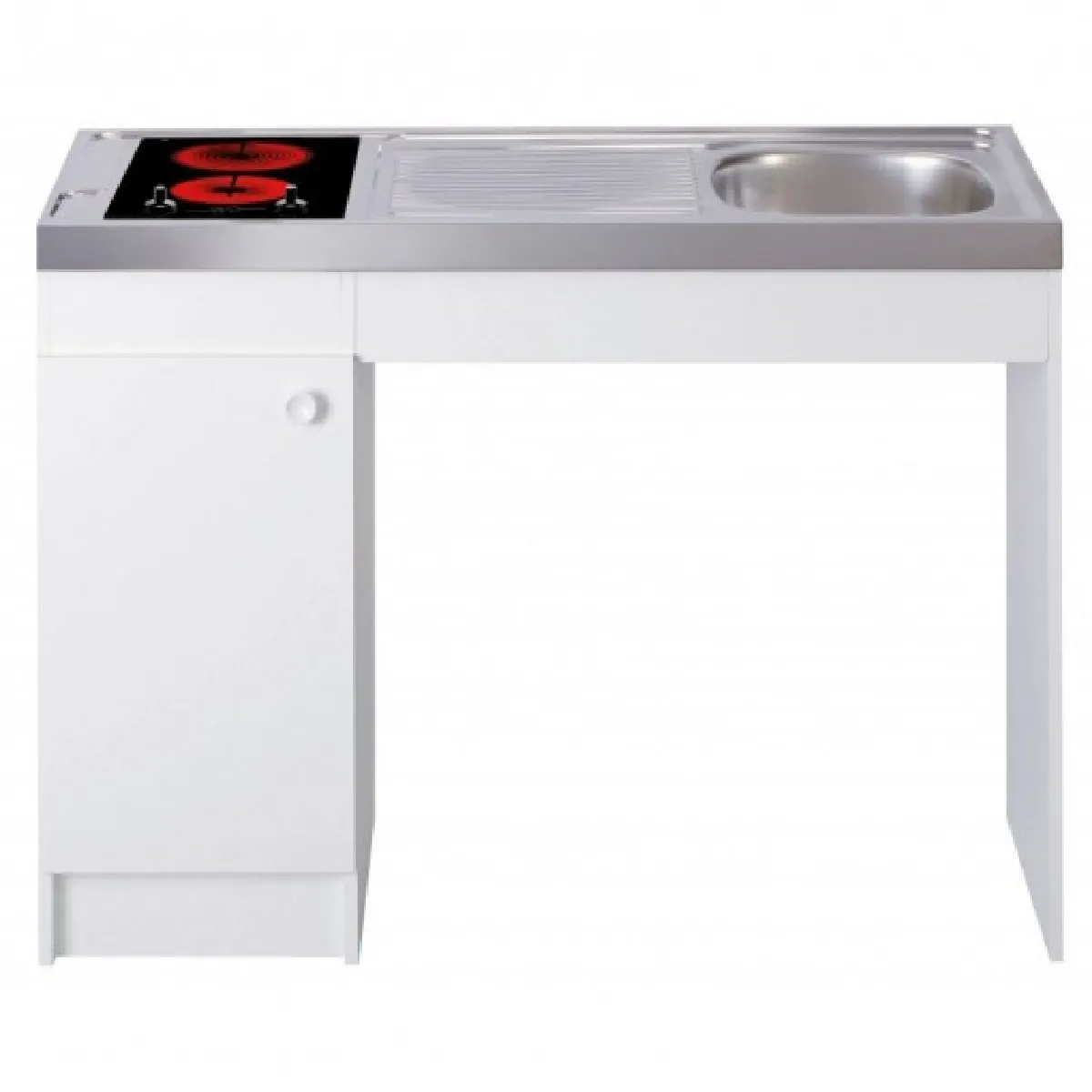 Kitchenette PMR 120cm domino vitrocéramique manette sans réfrigérateur