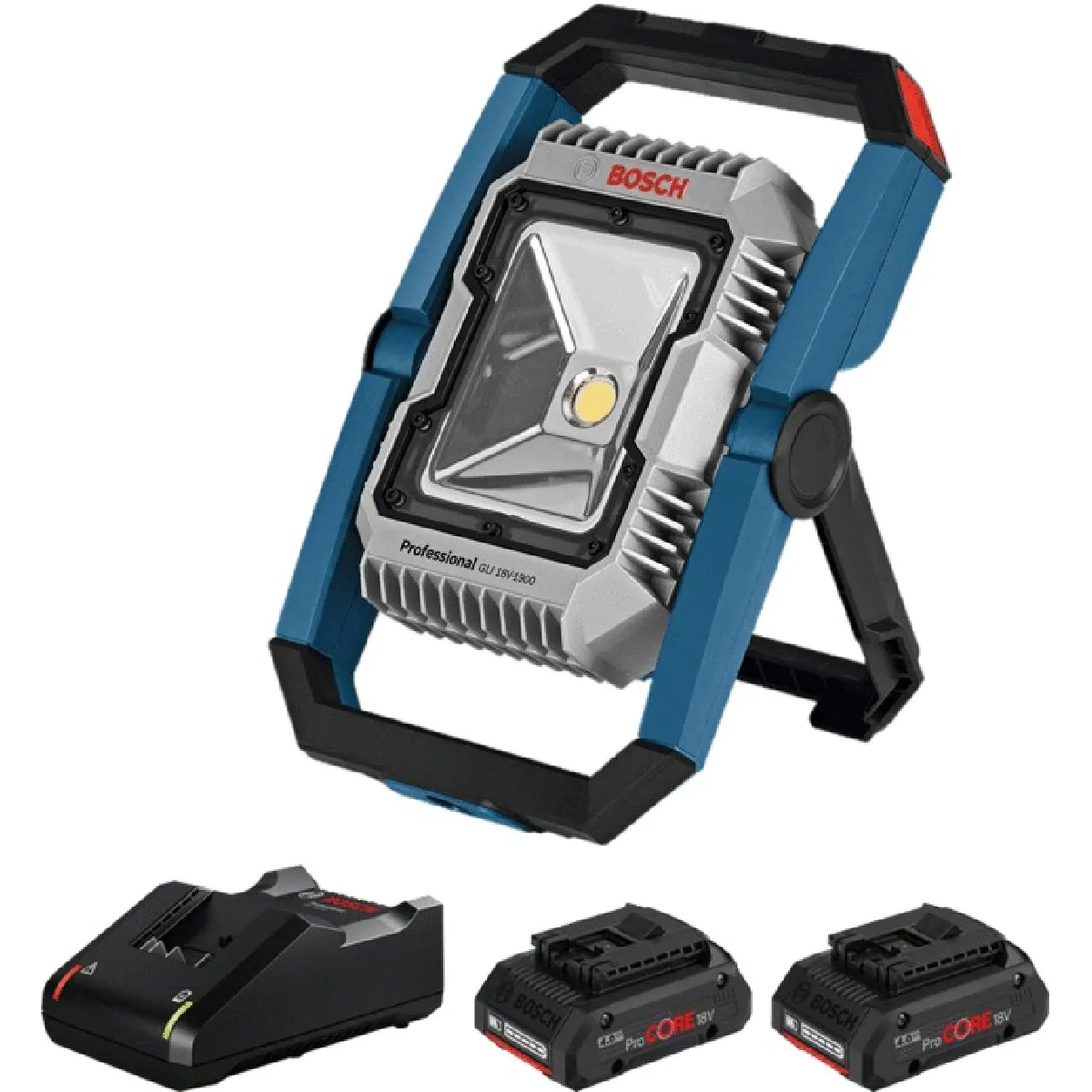 Lampe GLI 18V-1900 (machine complète) 2 batteries 4Ah ProCore + chargeur en boîte carton - BOSCH - 060144640Q