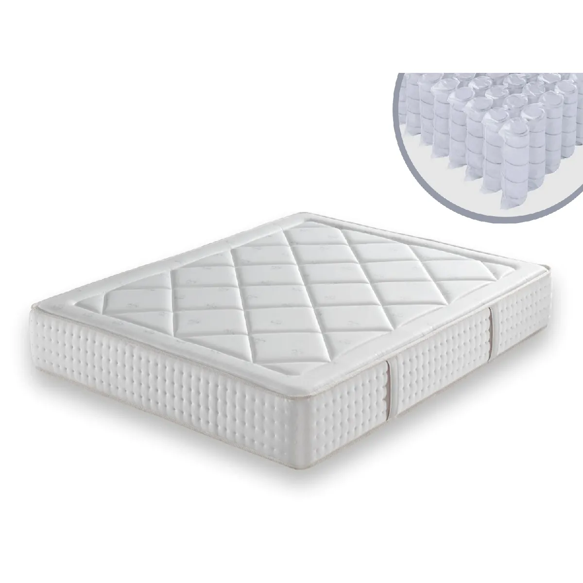 Matelas Ressorts Ensaches 160X200 SEVILLA, Epaisseur 31 CM, Ressorts indépendants et silencieux avec mousse mousse