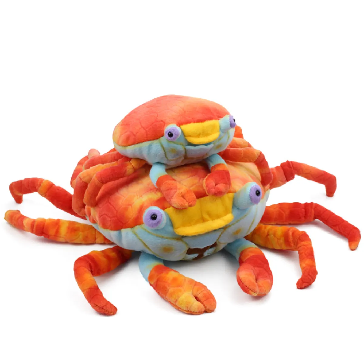 2 pièces de vie réelle vie marine crabe rouge peluche crabe doux et réaliste peluche animal marin jouet bébé enfant cadeau d'anniversaire - Peluche