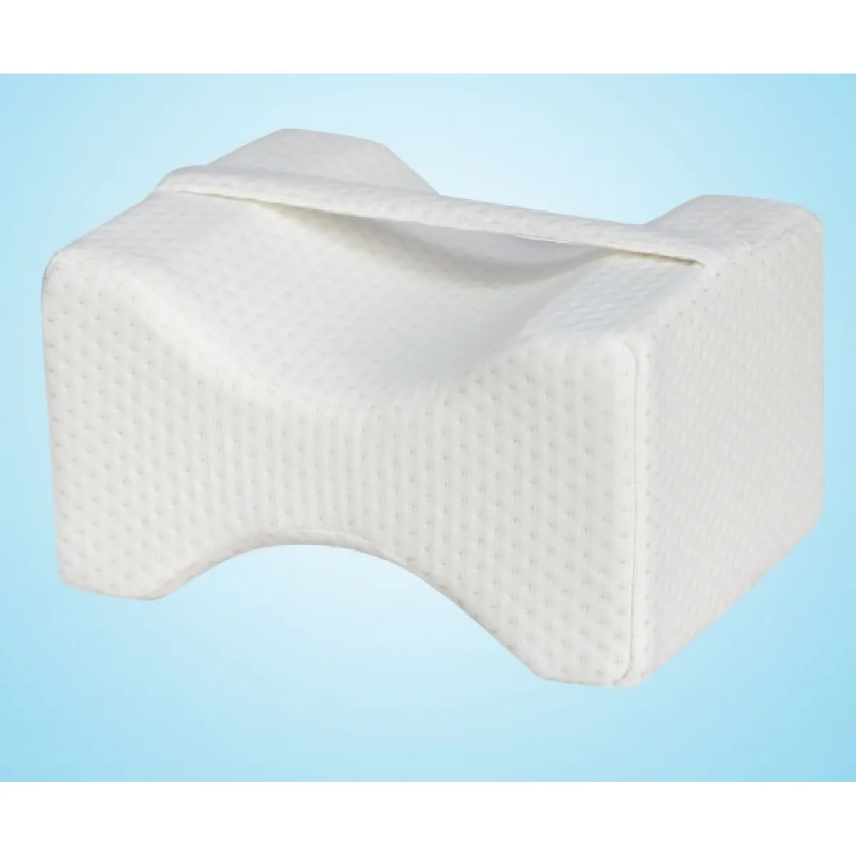 Oreiller orthopédique de genou de coin de mousse de mémoire pour le sommeil Sciatique arrière hanche soulagement de douleur d'articulation Contour Cuisse Jambe Coussin de soutien blanc + bandage