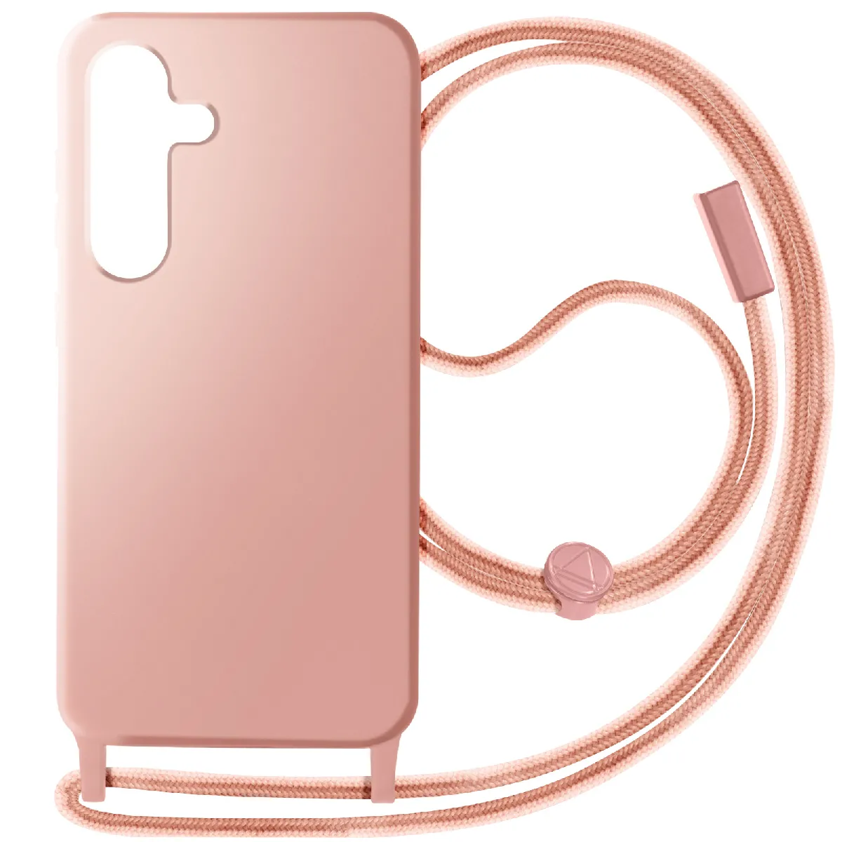 Avizar Coque Cordon Semi-Rigide pour Samsung Galaxy S24 Rose Poudré