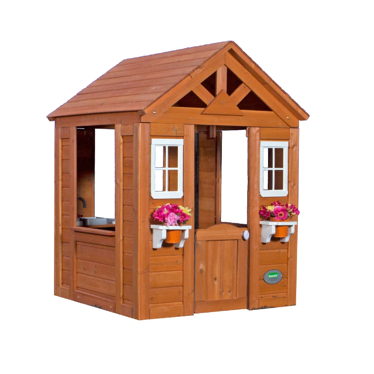 Backyard Discovery Timberlake Maisonnette en Bois - Maisonnette de Jardin - Cabane Enfant Exterieur bois / Maisonnette Exterieur / Maisonnette de Jardin en bois / Cabane Maisonnette avec Cuisine