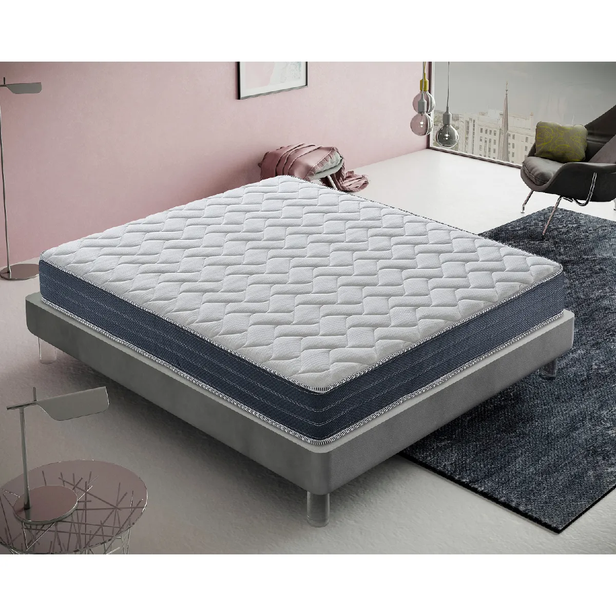 Matelas 80x200 à mémoire de forme 11 zones différenciées 22cm de hauteur modèle Stratus