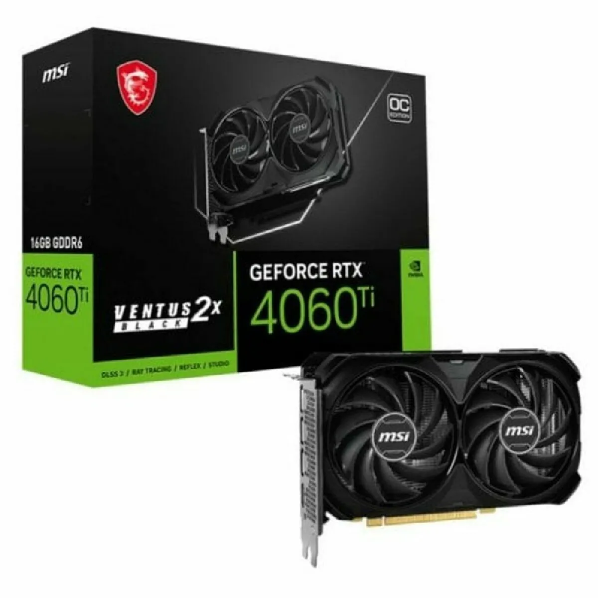 Carte Graphique MSI RTX 4060TI VENTUS 2X Geforce RTX 4060 Ti 16 GB GDDR6 GDDR6X