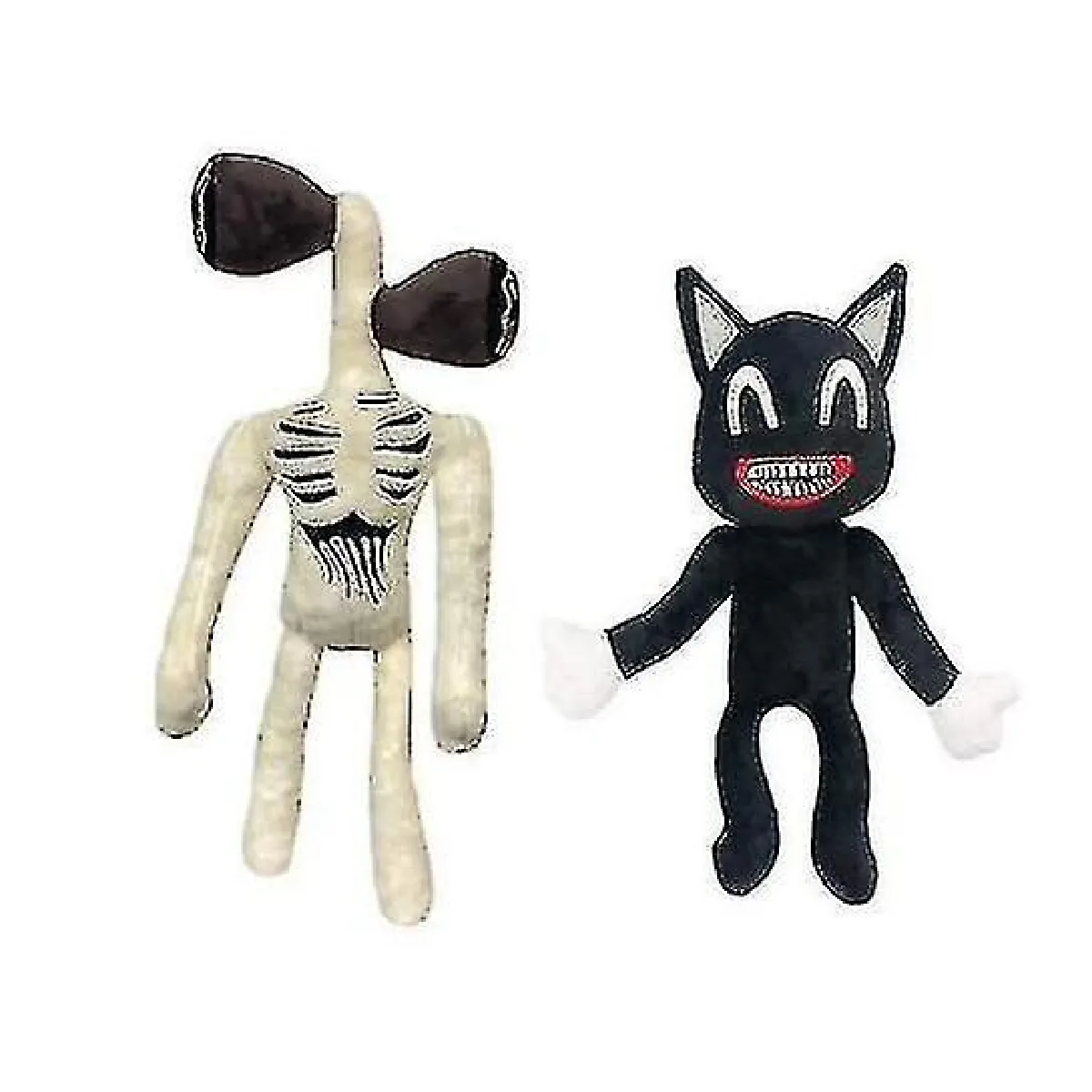 2pcs / set anime sirenhead peluche jouet sirène têtes de poupée en peluche juge de légendes horreur noire chat