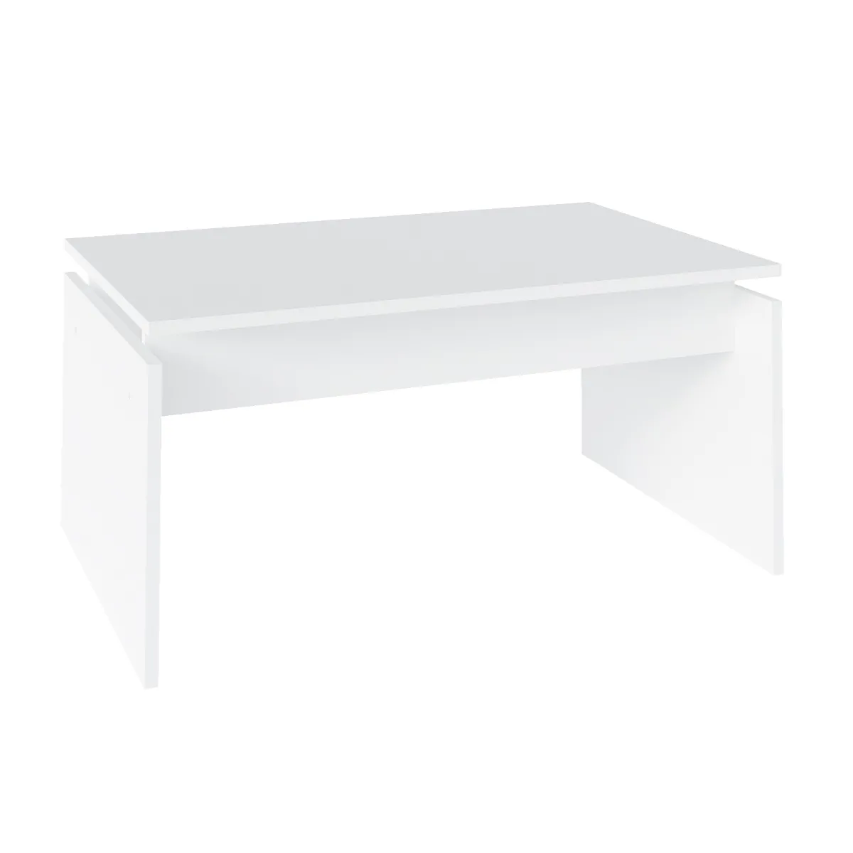 Table basse salon en bois coloris blanc - Longueur 80 x Profondeur 50 x Hauteur 38 cm