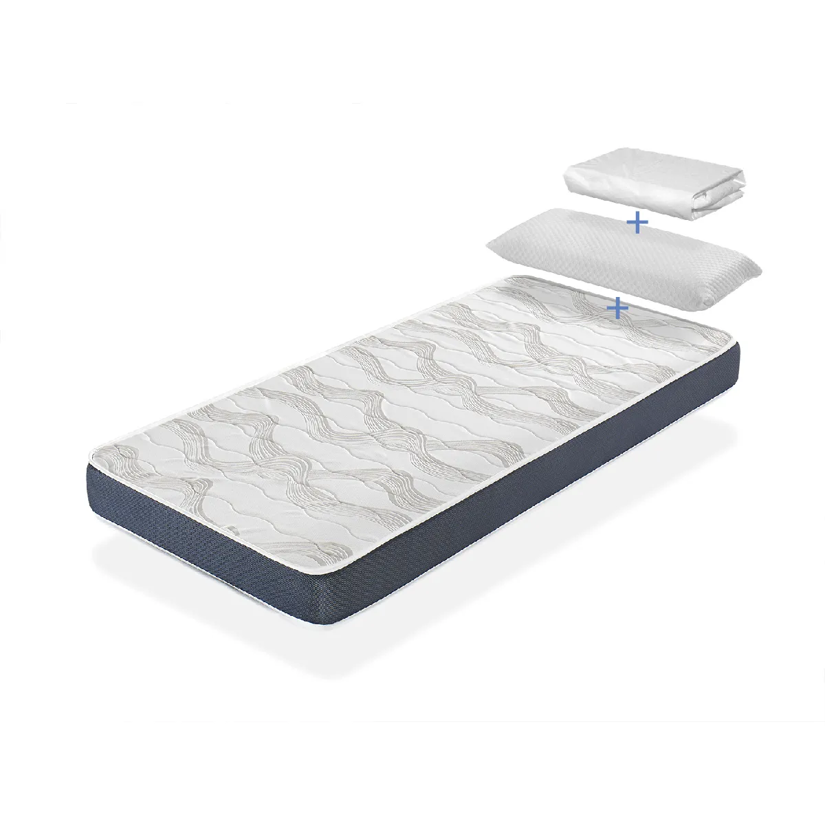 Pack Matelas 80X160 LIT ENFANTS h14 CM ERGO CONFORT + 1 oreiller junior 80x35 cm + 1 Protège matelas 80x160 cm