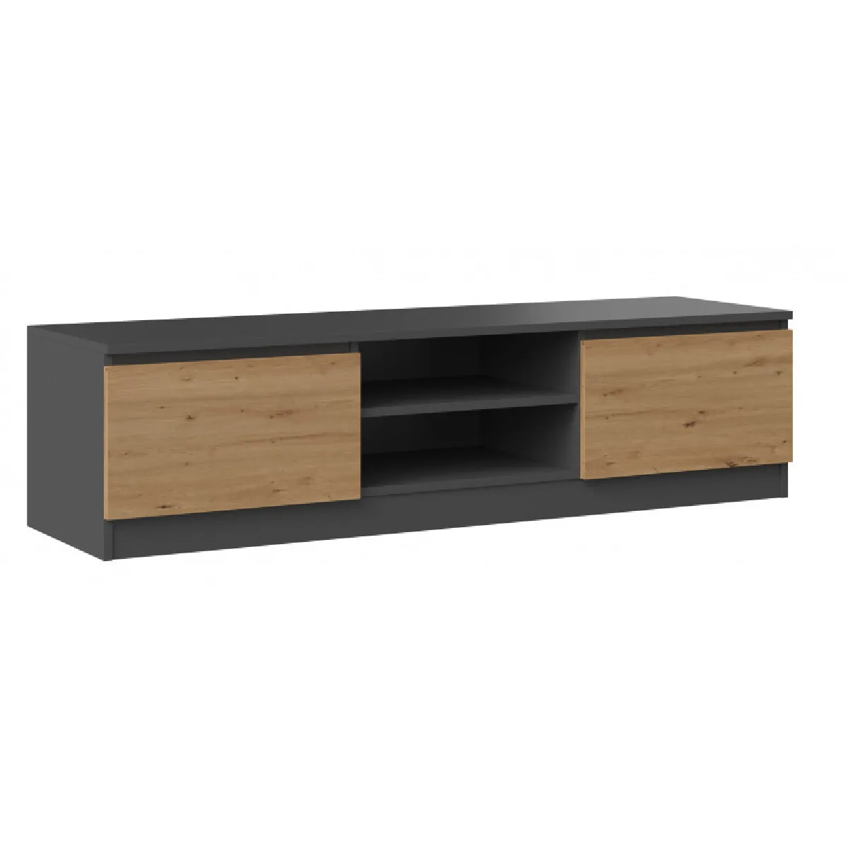 Meuble TV Malawi Anthracite Chene Artisan 140 cm