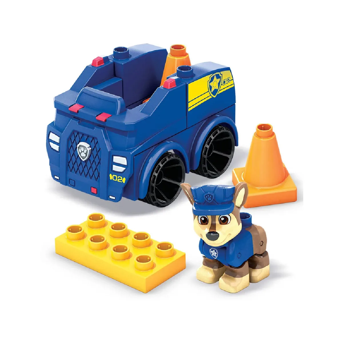 Paw Patrol Jeu de construction Chase et son véhicule de police Bleu