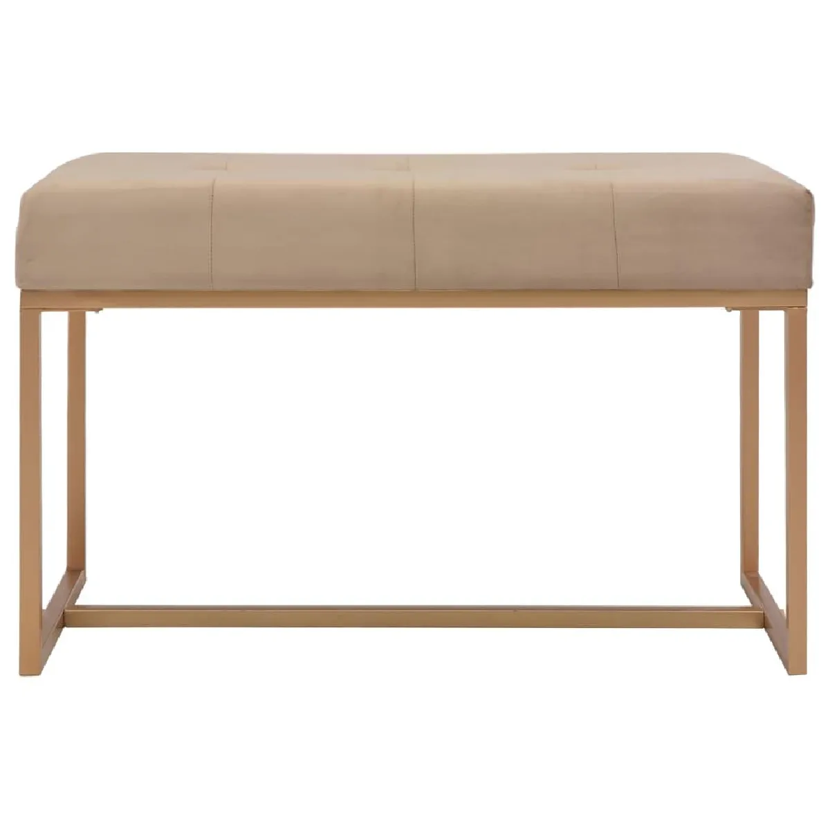 Banquette pouf tabouret meuble banc 80 cm beige velours 3002049