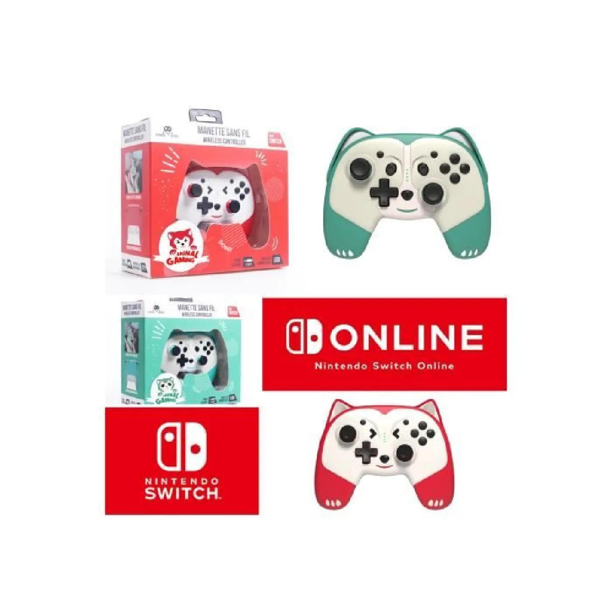 PACK 2 Manettes Bluetooth SWITCH Nintendo PANDY ANIMAL CROSSING SWITCH EDITION SPECIAL CADEAU DE NOEL POUR ENFANTS