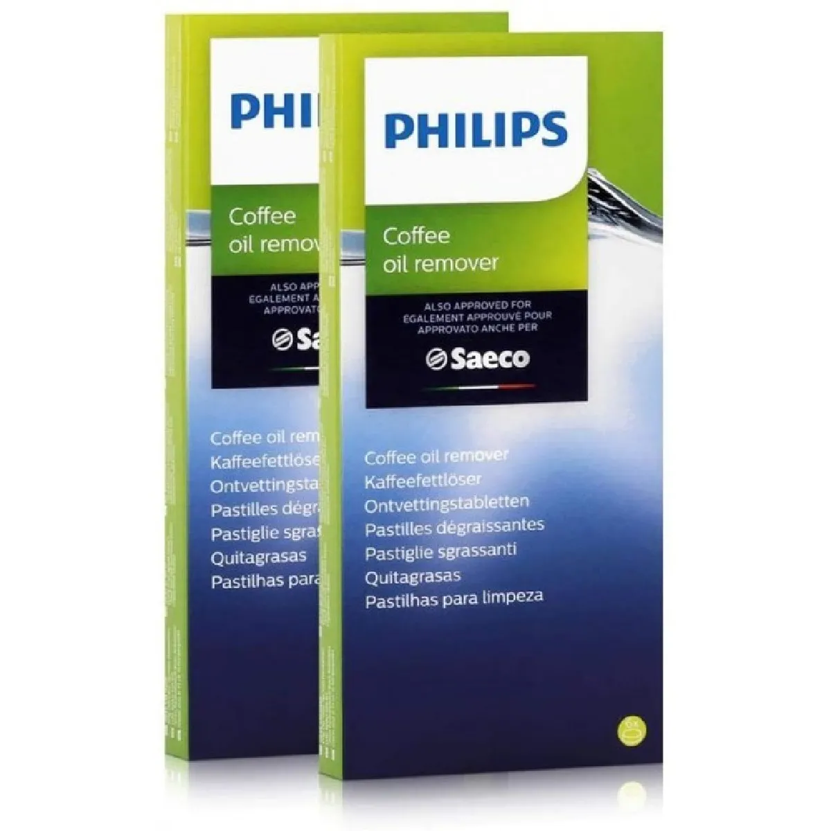 Lot de 2 boîtes de 6 pastilles dégraissantes (1,6 g) spécial espresso pour machine à café saeco - philips