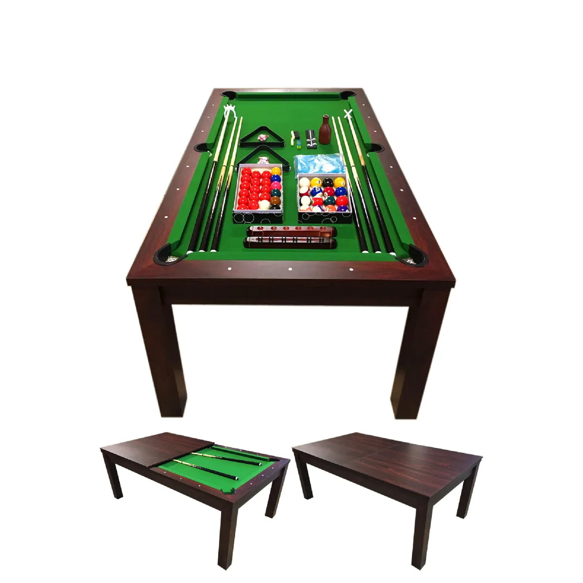 BILLARD AMERICAIN 7FT Snooker table de billard mod. Green Star avec COUVERTURE EN BOIS INCL - Mesure 188 x 96 cm