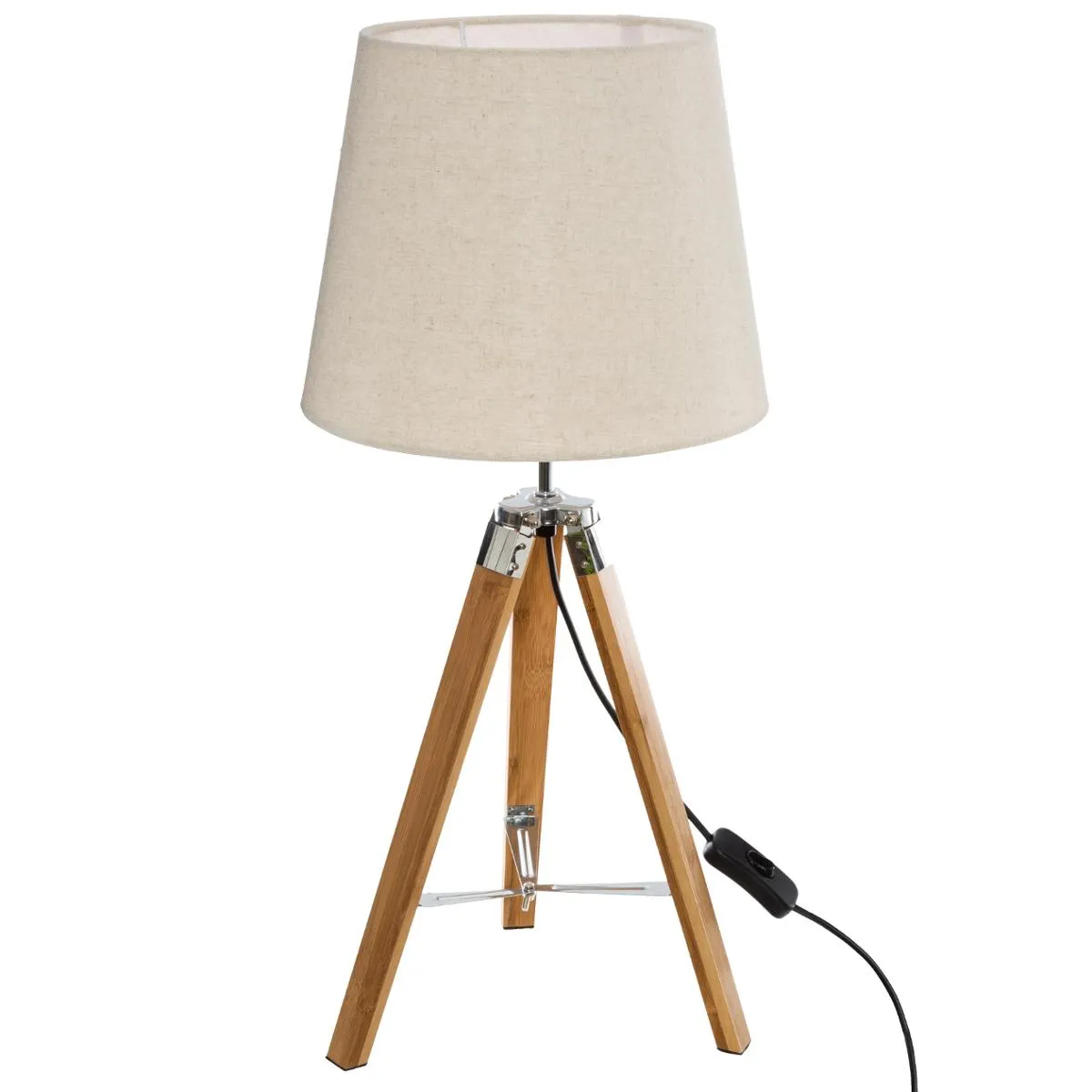 Lampe à poser trépied Runo Bistrot d'Antan- Beige - Atmosphera