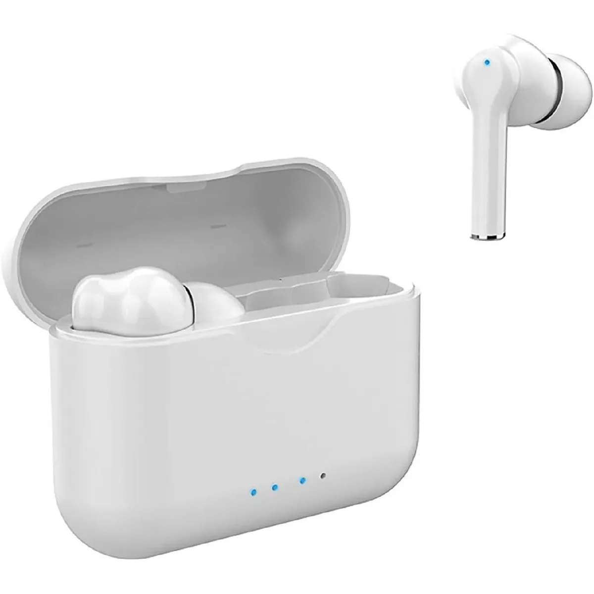 Écouteurs Bluetooth 5.0 sans Fil avec aptX Basses Profondes, 4 Microphones, Réduction de Bruit CVC 8.0, IPX7 Étanche, USB-C Charge Rapide, Stéréo Hi-FI Oreillette pour iPhone et Android(Blanc)