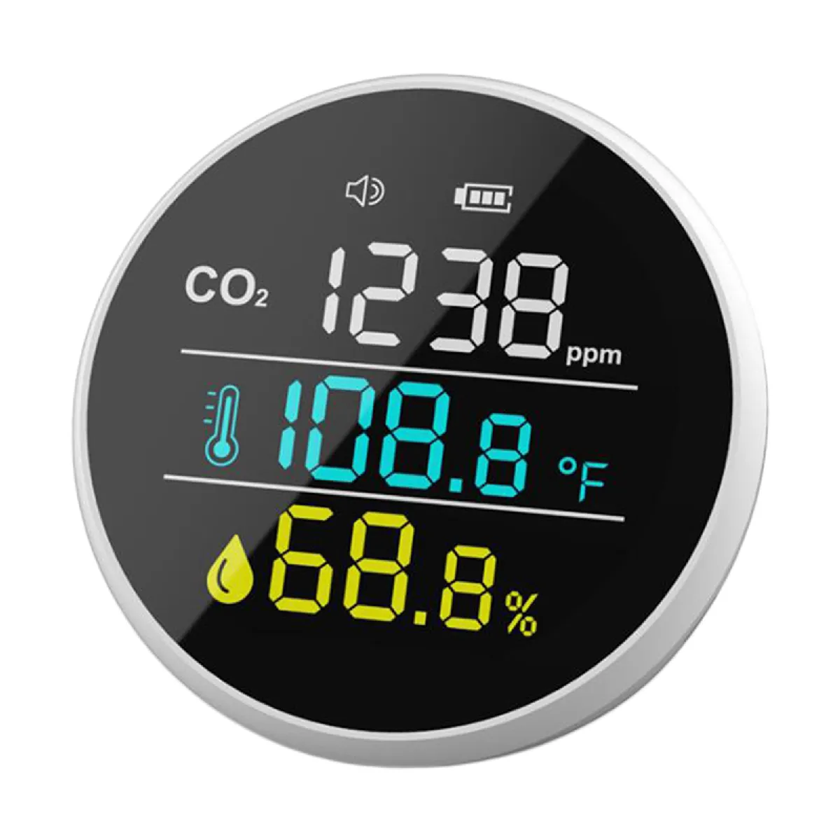 Air Qualité Moniteur Testeur de Qualité de L'air pour CO2 Multifonctionnel Détecteur de Gaz de L'air Température et D'humidité Compteur, Capteur,