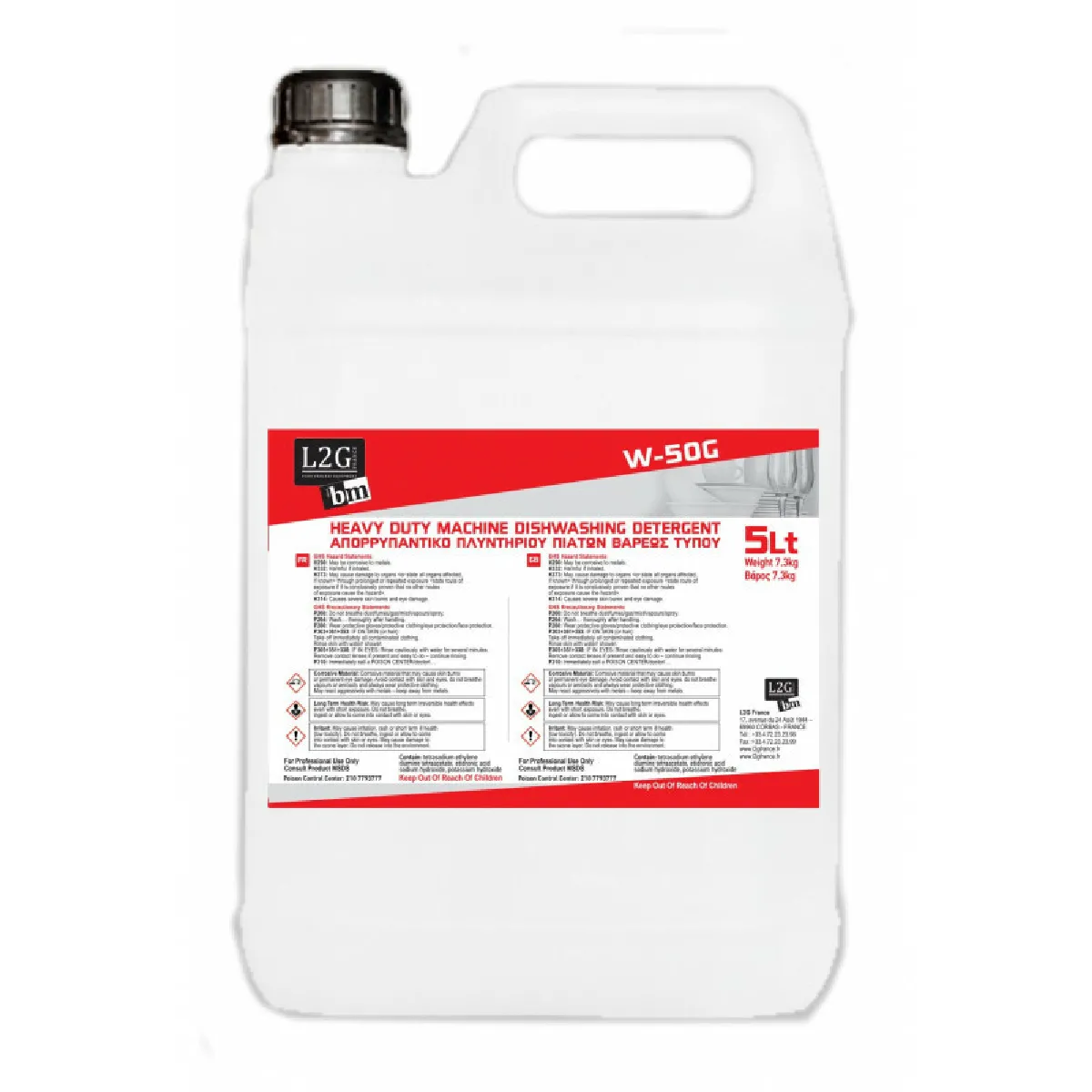 2 BIDONS DE 5L DE DETERGENT pour lave vaisselle-L2G