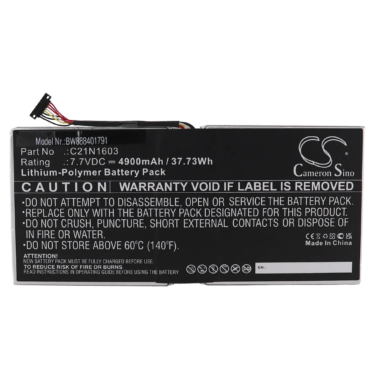 vhbw Batterie compatible avec Asus Transformer 3 Pro T303, T303U, T303UA, T303UA-0053G6200U, T303UA-3G tablette pad (4900mAh, 7,7V, Li-polymère)