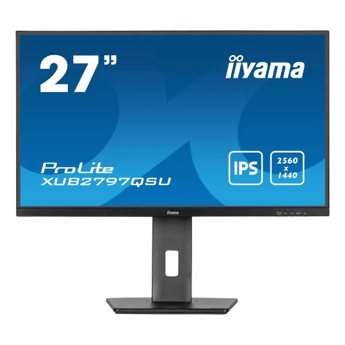 Ecran IIYAMA 27" Noir Ultra mince dalle IPS 16:9 2560x1440 100Hz 250 cd/m2 1ms DP HDMI HPs 2xUSB-HUB 15cm pied réglable en hauteur Pivot