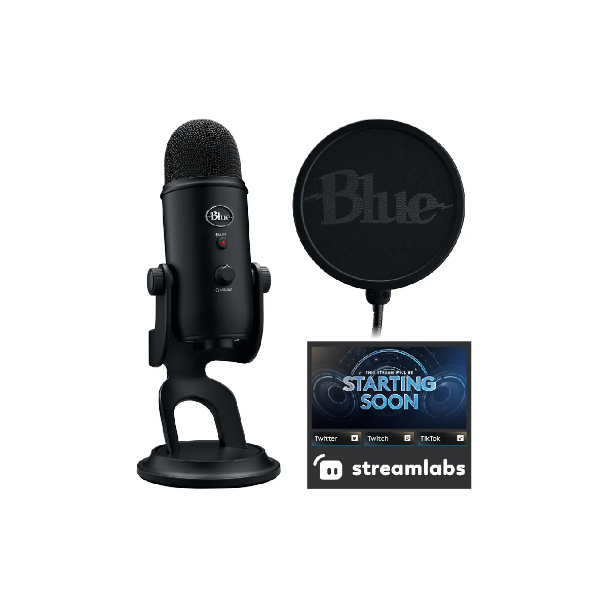 Blue Yeti Game Streaming Kit, Micro gaming USB Yeti avec filtre anti-pop personnalise pour PC & Mac