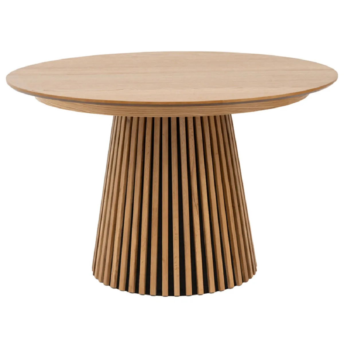 Freya - table à manger ronde extensible - bois - 4 à 8 personnes