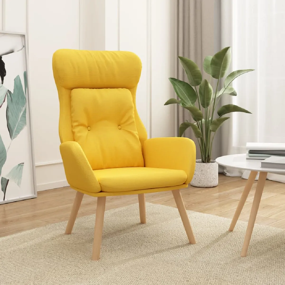 vidaXL Chaise de relaxation Jaune moutarde Tissu