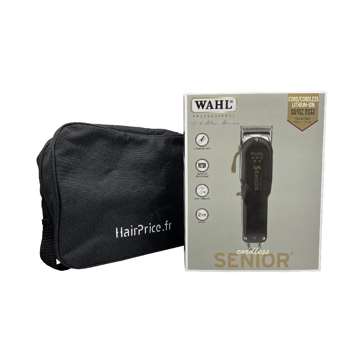 WAHL - Tondeuse professionnelle Senior Sans Fil – Chrome et Noire