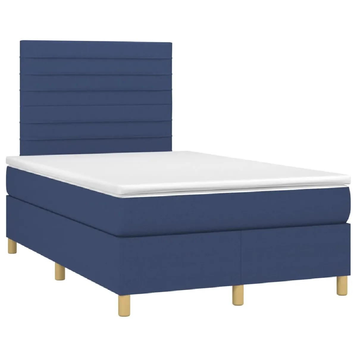 Lit adulte- Lit + matelas,Sommier à lattes de lit avec matelas bleu 120x190 cm tissu -GKD17640