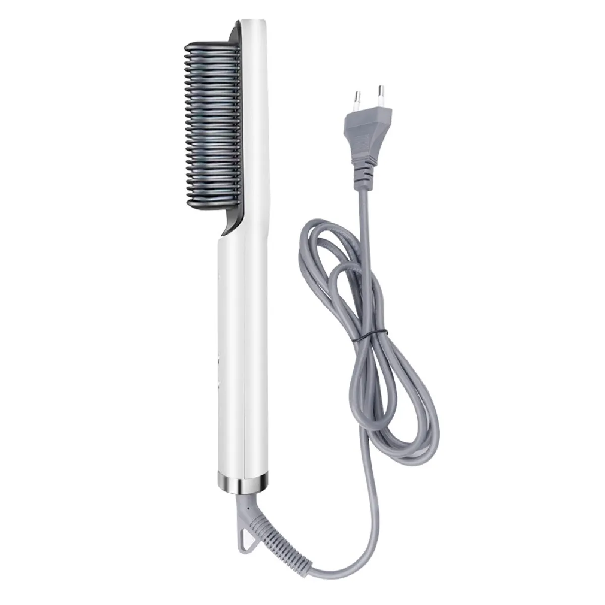 Coiffeur multifonctionnel en céramique pince électrique brosse à lisser barbe chauffage rapide facilite le lissage peignage - fer à friser (blanc)