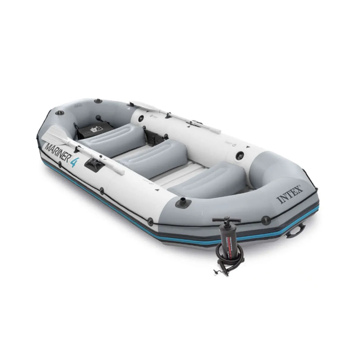 Kit bateau gonflable 4 places Mariner 4 avec rames et gonfleur - Intex