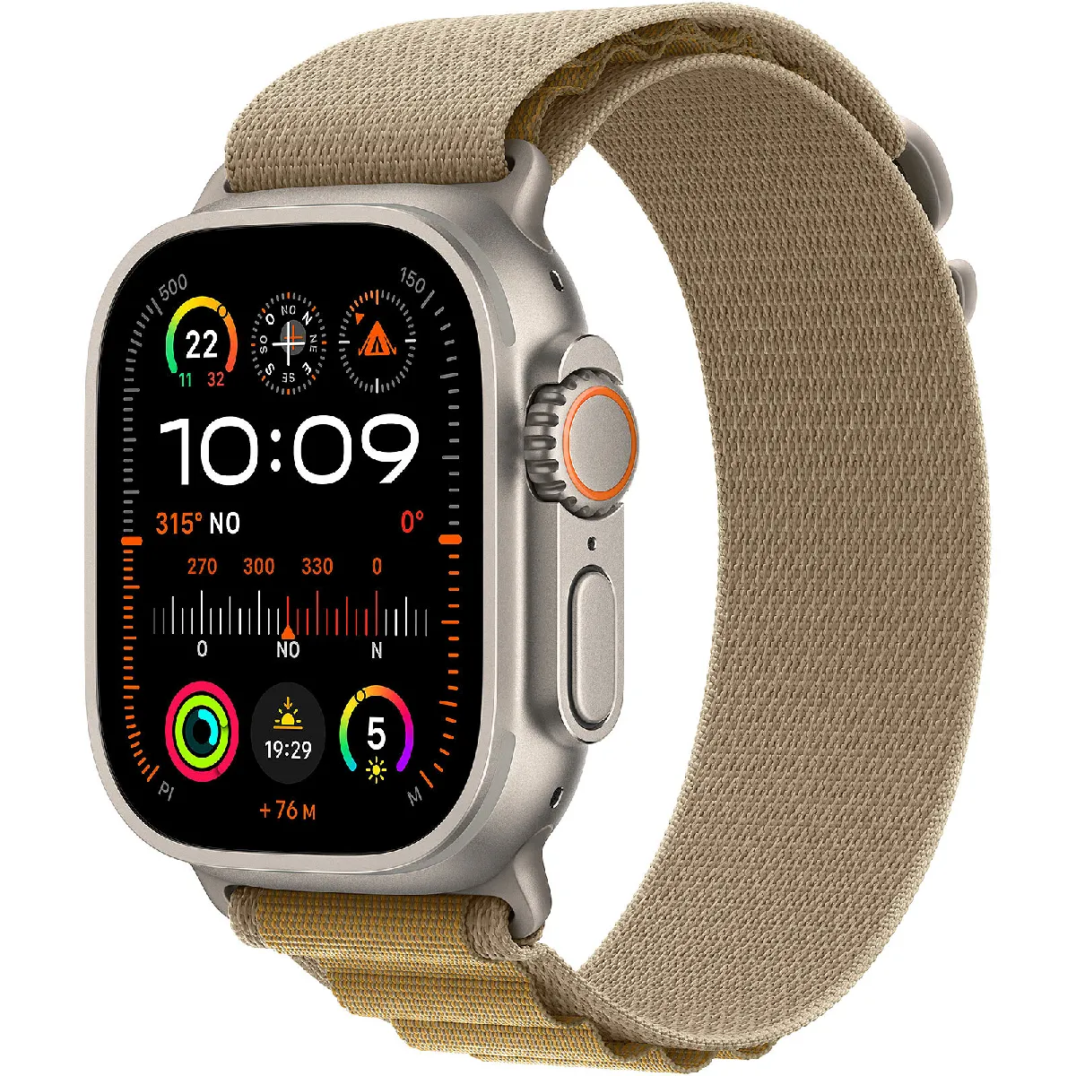 Apple Watch Ultra 2 GPS + Cellular 49 mm Titane Naturel Bracelet Alpine Sahara S