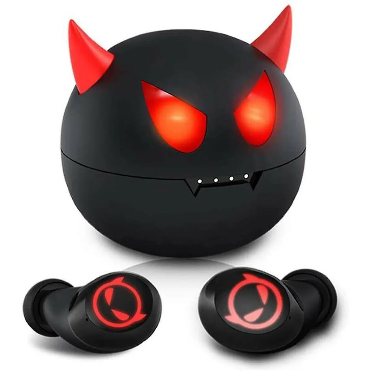 Écouteurs sans fil Chronus pour enfants Halloween Écouteurs mignons Little Devil pour enfants Adultes Réduction du bruit Bluetooth 5.0 Étanche Sport TWS Casque stéréo avec micro intégré pour iPhone/Android (Captain America)(noir)