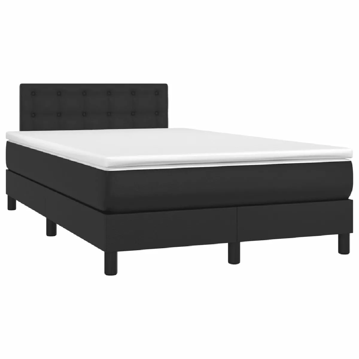 Lit adulte- Lit + matelas,Sommier à lattes de lit avec matelas noir 120x190 cm similicuir -GKD65585